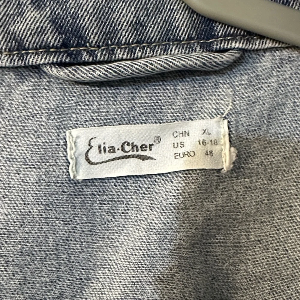 Elia Cher Classic Denim fringe Jacket xl - Picture 3 of 8
